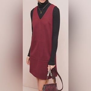 NWT Anthropologie ELIZABETH CROSBY *PRINCEPS* Shift Dress…*WINE*…Size: S